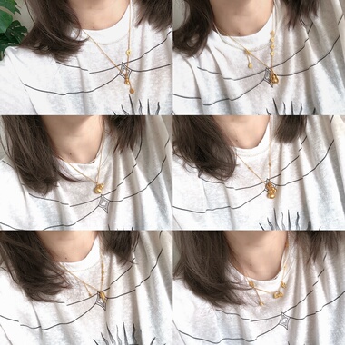 铜镀金复古宫廷沙金时尚百搭简约小众设计高级感项链锁骨链888888