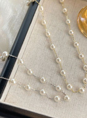 古丽古丽S925纯银材质法式温柔通勤高级感轻奢锁骨链项链06833