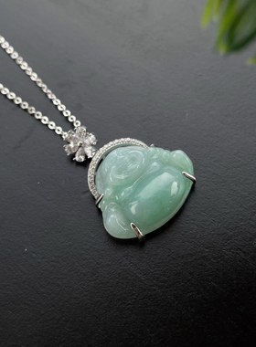 柏拉翡丽高级感弥勒佛轻奢S925纯银时尚温柔锆石小花项链01459