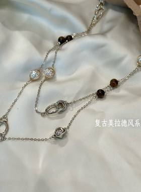 艾鹿美拉德精致百搭时尚高级感温柔可爱法式项链颈链毛衣链00181