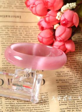 女士猫眼石手镯少女粉百搭手饰四种宽度多规格光面时尚女款配饰潮