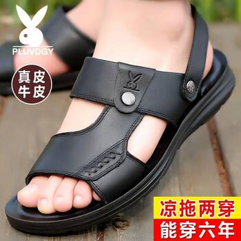 ເກີບຜູ້ຊາຍເກີບຫນັງແທ້ Soft Sole Anti-Slip Beach Shoes 2024 Casual Trendy Outerwear Sandals