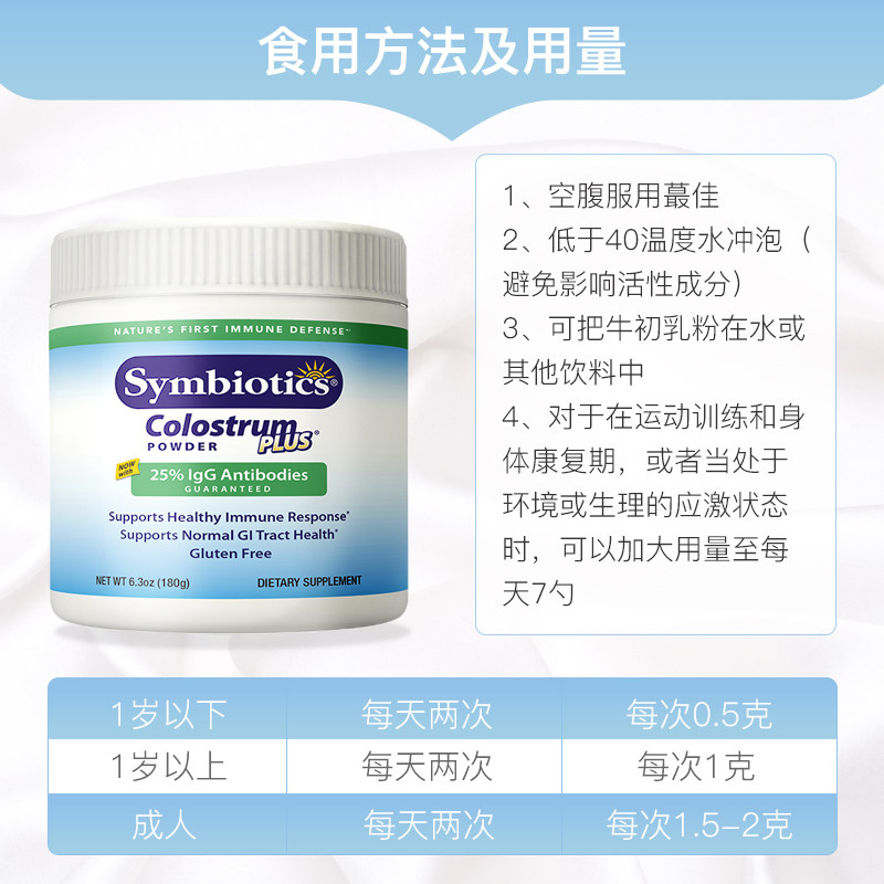 美国婴幼中老年成人补品免疫球蛋白 Naturade海外牛初乳