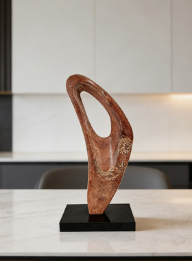 现代简约仿洞石抽象几何装饰摆件