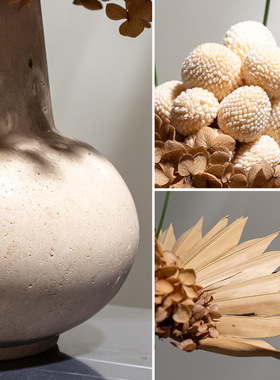 法式复古风美学黄洞石大理石花艺