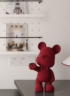 新年喜庆红色小熊装饰摆件装饰品