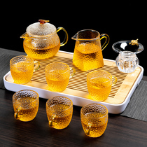 Glass Tea Set Suit Home Day Style Tea Gongfu Tea Cup Brief About High Temperature Resistant Cooking Teapot Family Light Lavish Tea Tray