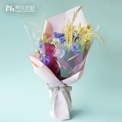 芳华资材袋装白色玻璃纸透明包装纸opp膜鲜花兜水包花纸花束材料 虎窝淘