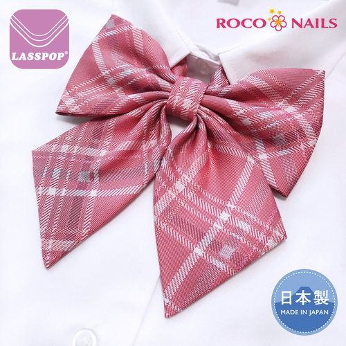 ROCO NAILS日制JK制服领结粉格子领花蝴蝶结羽根巾校服配饰 - 图0