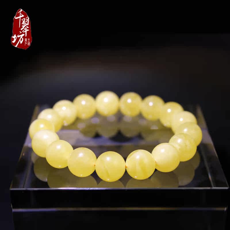 千翠坊天然鸡油黄单圈真蜜蜡手链 千翠坊手饰