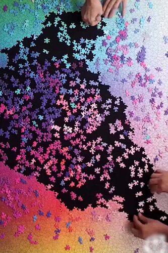多款拼图1000片成年进口减压拼图玩具cmyk彩虹渐变色益智地狱拼图 - 图2