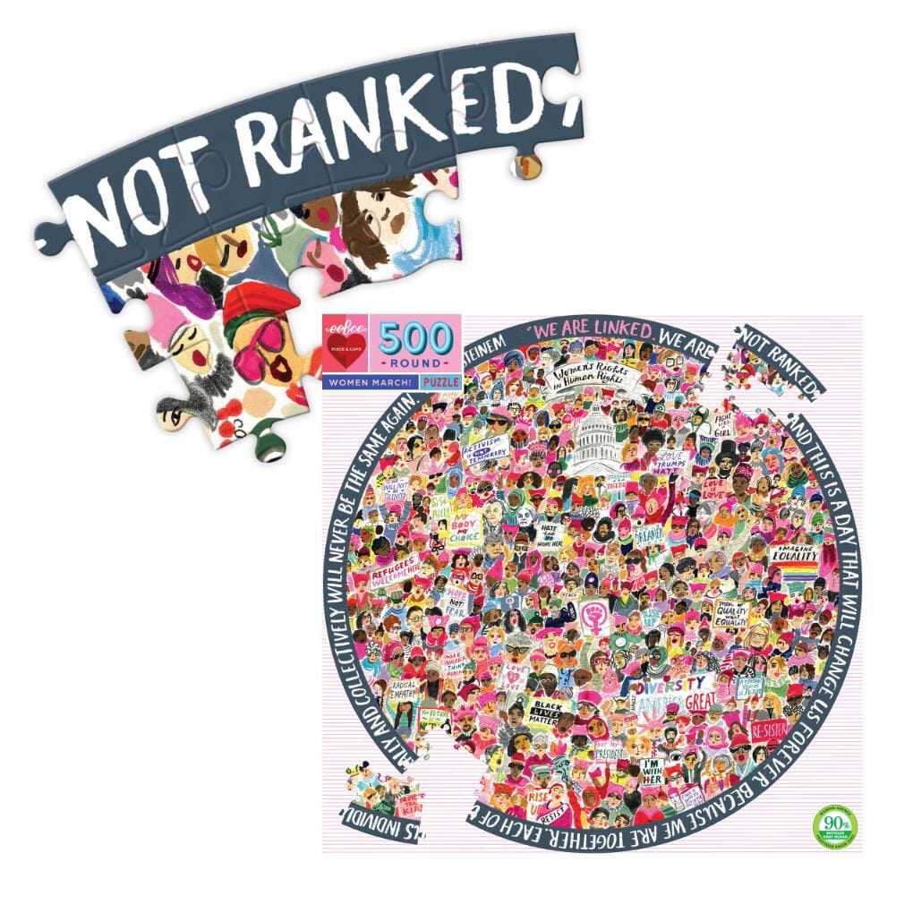 多款eeBoo women march 500片女权主义美国进口拼图圆形益智狗狗