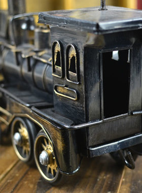 纯手工蒸汽火车头模型工艺品摆件