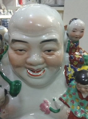 景德镇怀旧罗汉五子登科陶瓷笑佛
