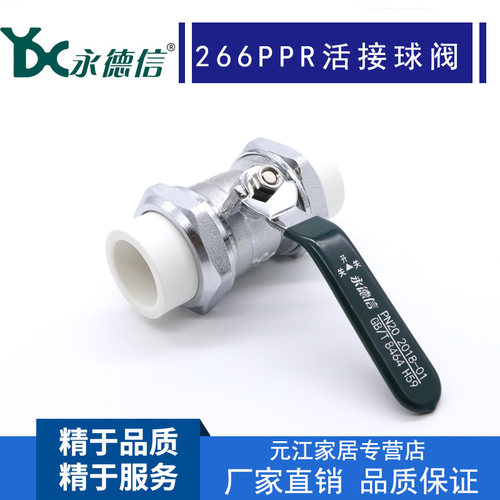 永德信266永德信黄铜球阀 PPR双头活接球阀 双热熔球阀4分6分1寸 - 图0
