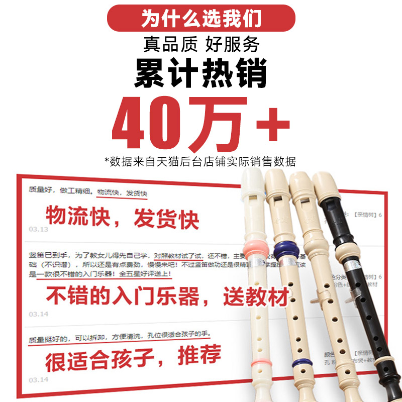 奇美竖笛德式高音6孔8孔小学生专用初学六孔八孔儿童入门笛子乐器 - 图0