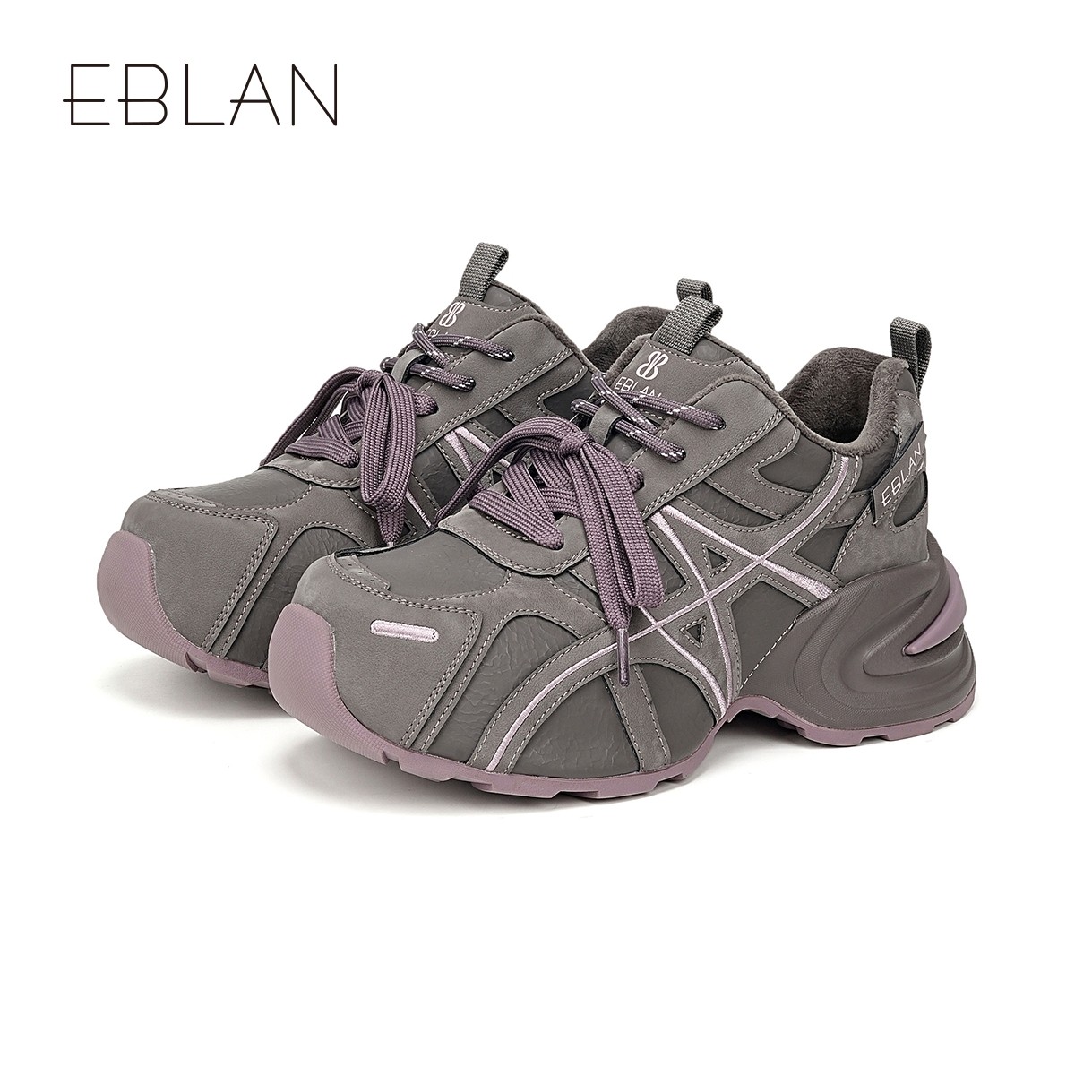 EBLAN/伊伴厚底老爹鞋女加绒2025冬季新款保暖棉鞋休闲百搭运动鞋,淘宝优惠券,粉丝福利购,淘宝优惠卷