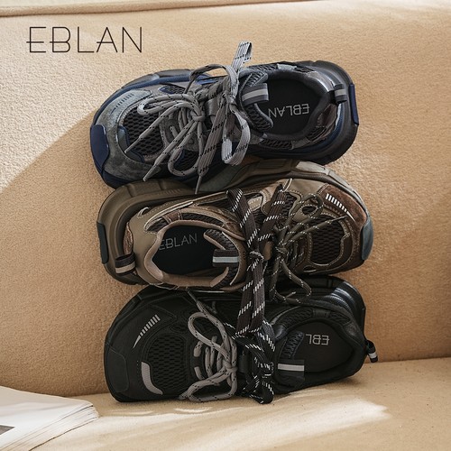 EBLAN/伊伴小怪兽厚底增高老爹鞋女2025秋冬新款加绒休闲运动鞋子 - 图1