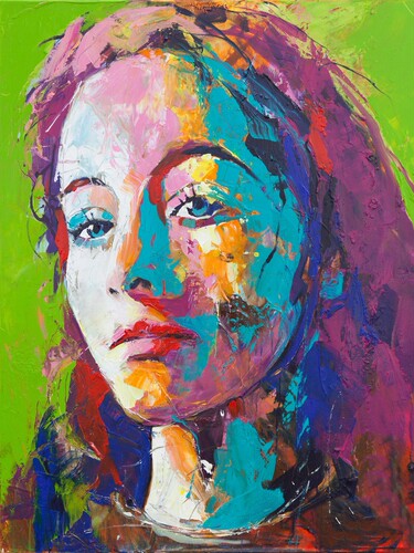 纯手绘波普定制肖像画客厅抽象油画头像礼物照片创意现代人像挂画 - 图2