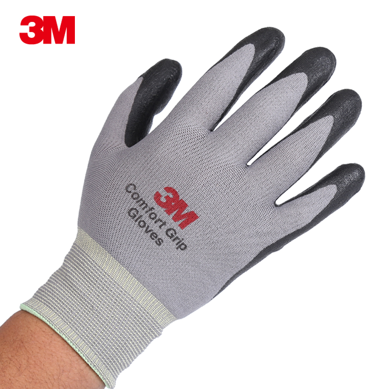 3M手套舒适型耐磨防滑手套电工电气工业劳保丁腈涂掌浸胶透气灵活 - 图0