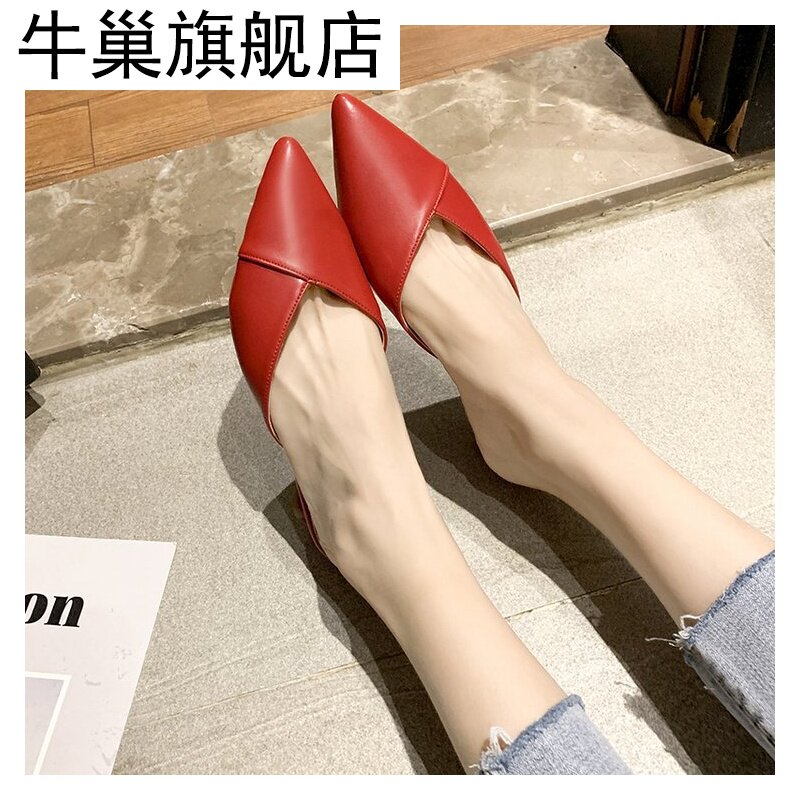 包头外穿2020新款春夏异形半拖鞋 牛巢包头拖