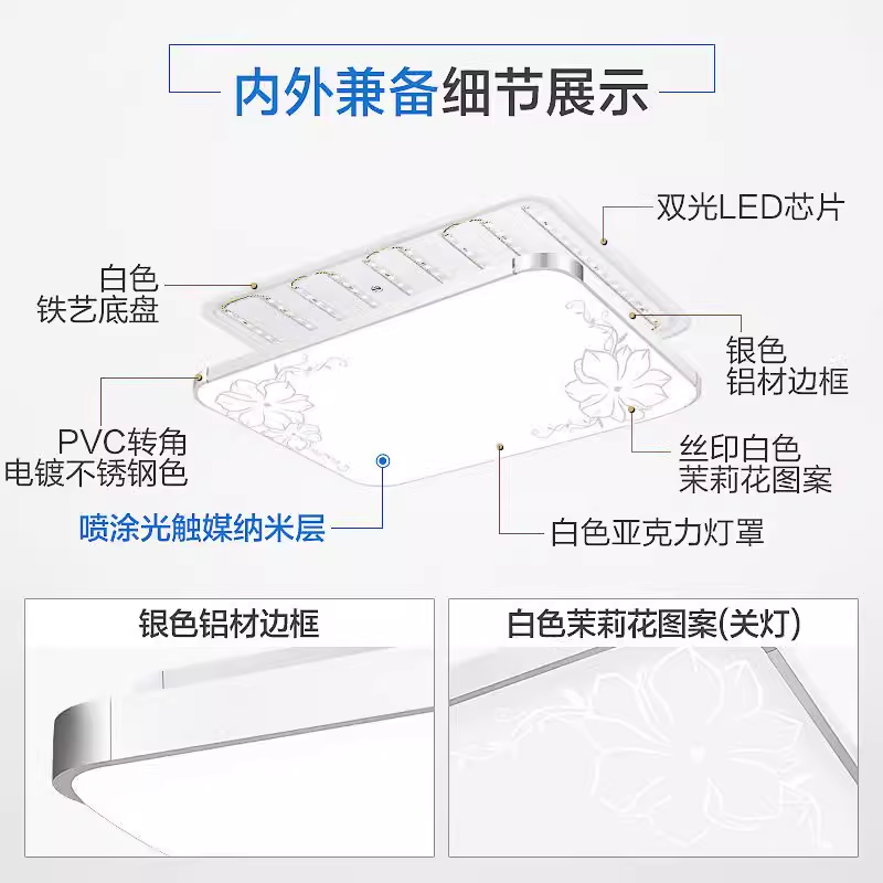 led卧室吸顶灯现代简约大气客厅灯2024年新款阳台过道儿童房灯具-图1