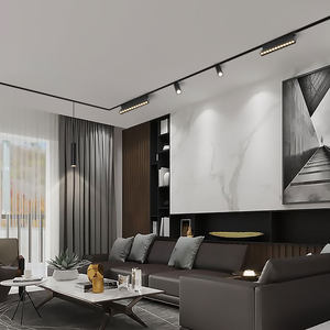 散光射灯led轨道灯店铺商用超亮家用导轨式聚欧潽丽家 黑色轨道灯