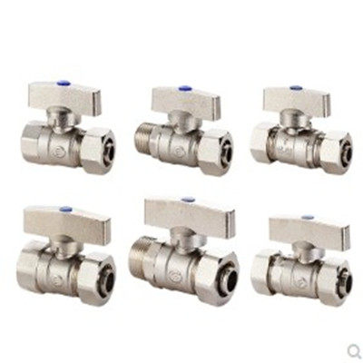 铝塑管球阀开关4分1216 1620 2025太阳能热水暖气片卡套式阀 - 图1