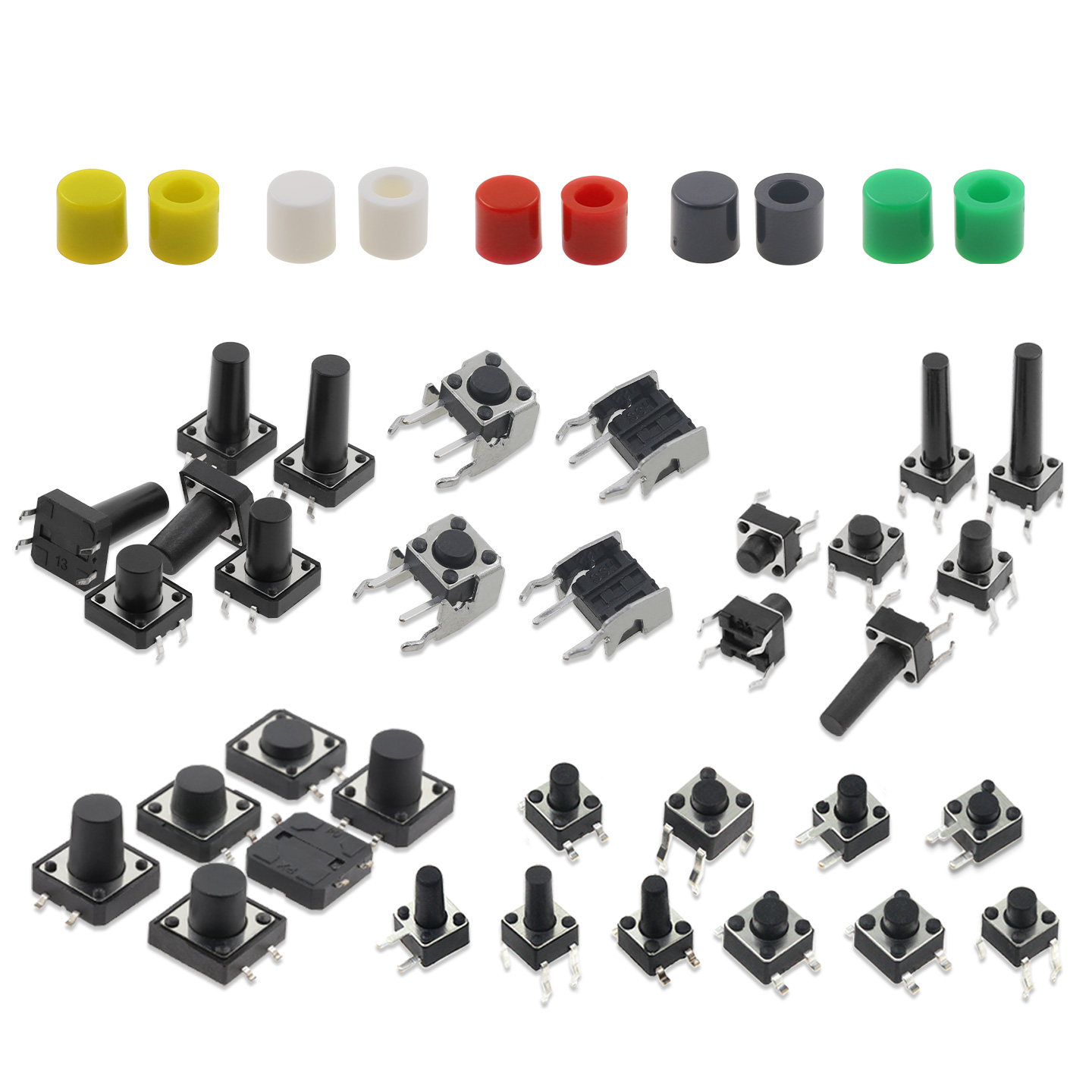 小型4脚立式卧式贴片轻触按键微动开关6*6*12x12x4/5/6/7/8/11~21,淘宝优惠券,粉丝福利购,淘宝优惠卷