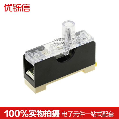 FS-101保险丝座 带灯 单联导轨保险丝盒 FS-10 6X30内置10A保险管 - 图0