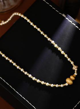 新中式古法拉丝葫芦项链国风时尚汉服旗袍锁骨链毛衣链百搭复古潮