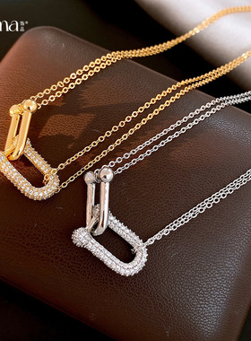 轻奢精致马蹄项链名媛高级感气质锁骨链链简约百搭通勤日常项链潮