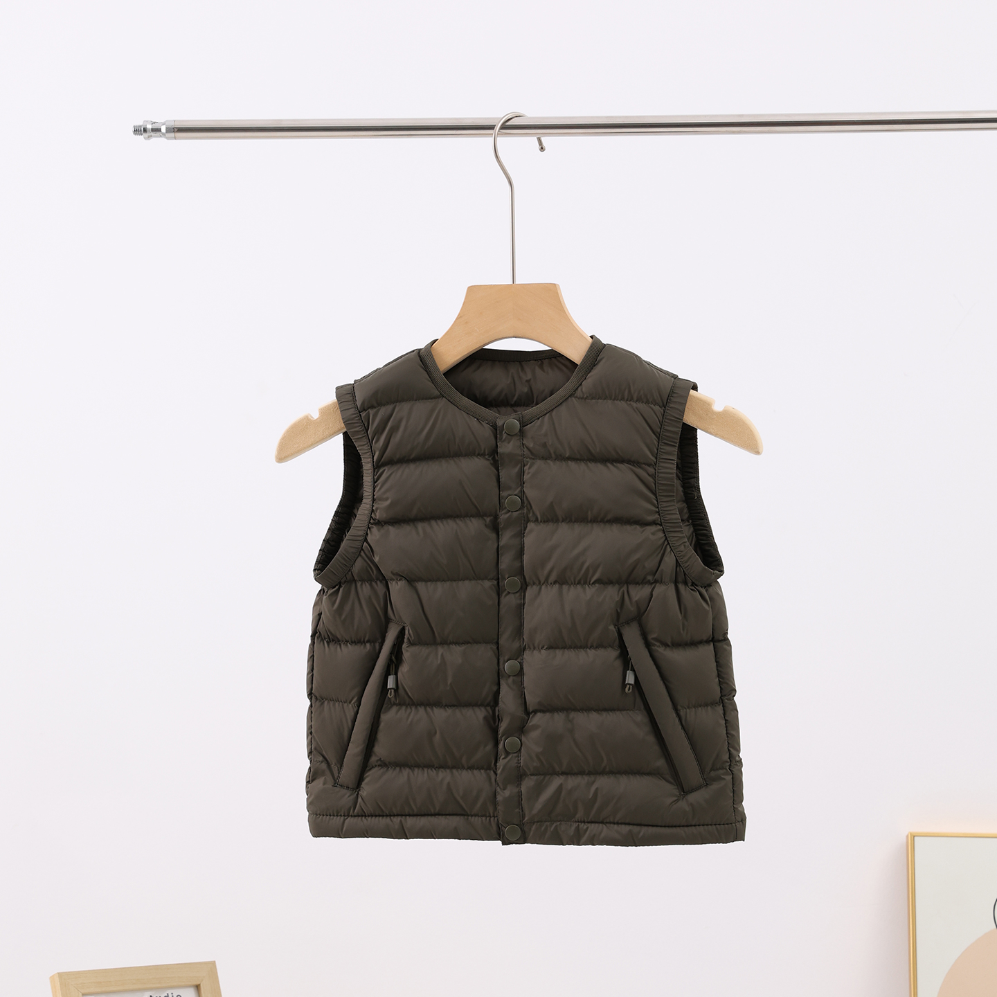 儿童轻薄羽绒马甲秋冬新款男女宝宝90绒校服无领内穿保暖背心坎肩 - 图2