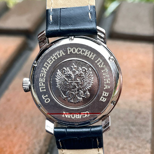 俄罗斯奢华男表双头鹰总统签名款925纯银雕花自动机械限量腕表 - 图1