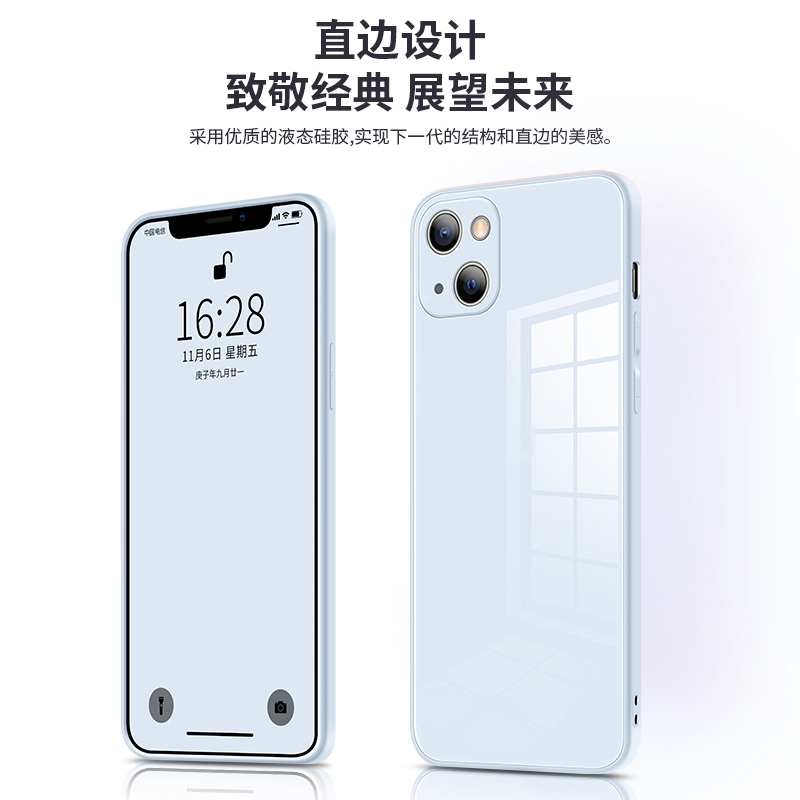 适用iphone15手机壳苹果13液态玻璃12pro硅胶14软边11promax时尚纯色xsmax男生黑色8plus个性超薄se简约x高级 - 图3