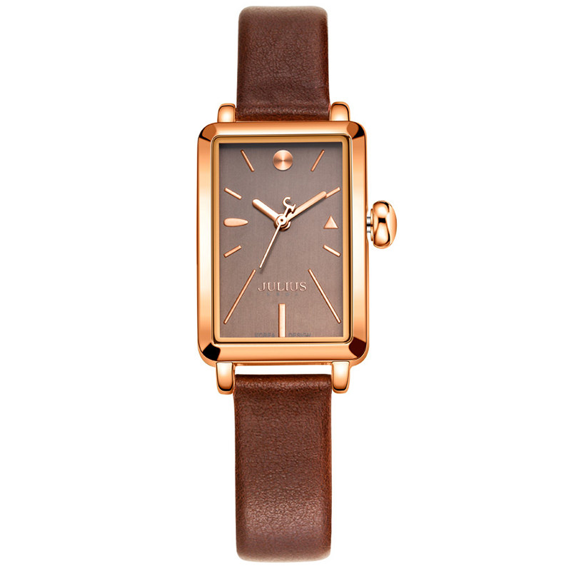 聚利时女皮带2021年新款方形石英表 julius聚利时盈硕日韩腕表
