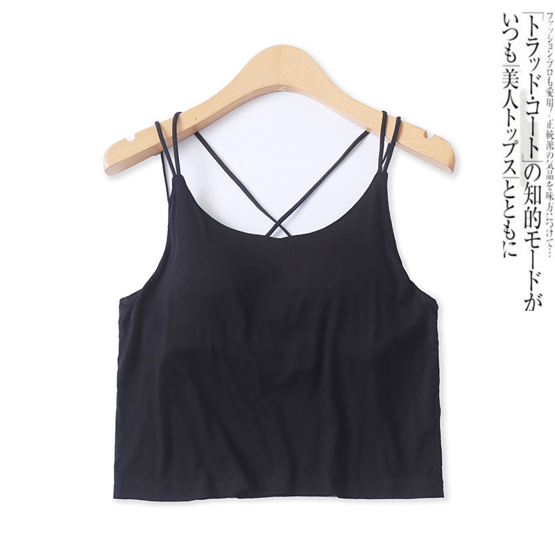 美背内衣春季新款外贸女装亲肤一体海绵胸垫后交叉吊带文胸17720