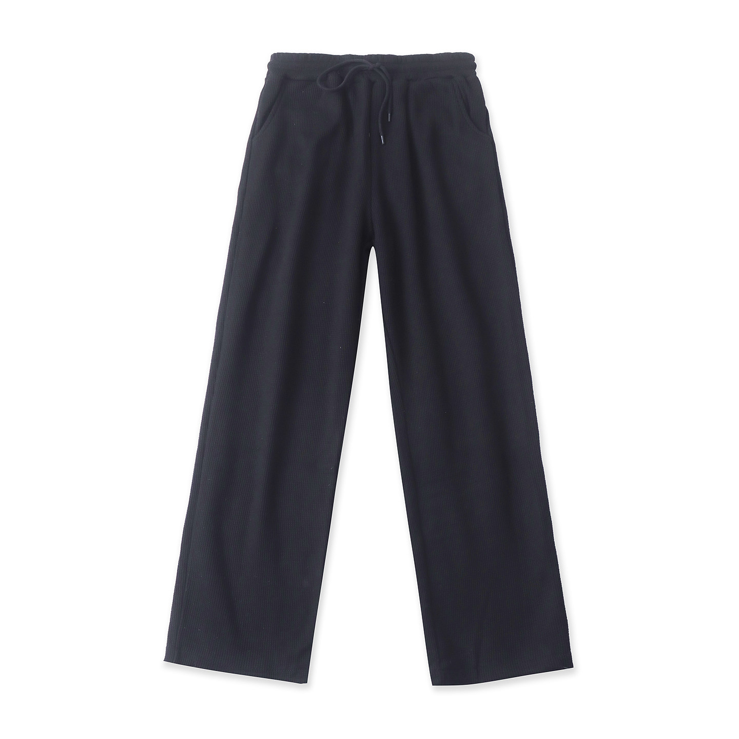 华夫格加绒裤冬季新款外贸女装休闲宽松多口袋松紧高腰长裤19274,淘宝优惠券,粉丝福利购,淘宝优惠卷