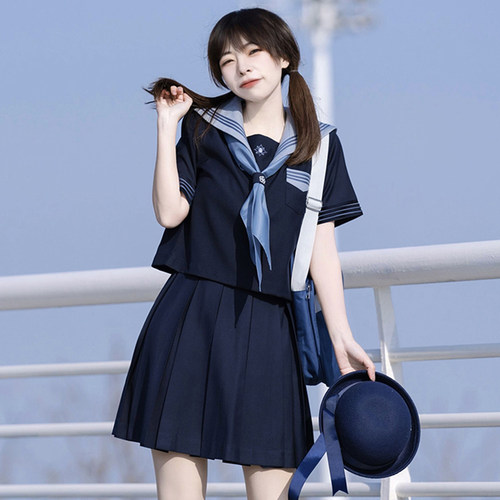 西西夜话jk深海日记JK原创制服短袖夏服日系校供水手服学院套装-图0