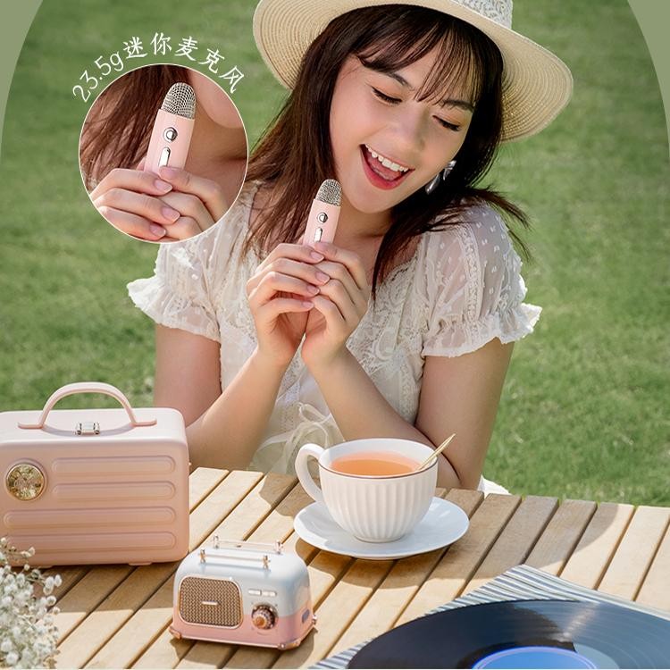 Singba Dingding bus mini karaoke speaker Bluetooth audio home ktv audio set small home singing L2