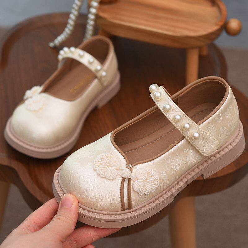 女童真皮汉服鞋新中式儿童公主鞋春秋新款复古童鞋女孩国风小皮鞋,淘宝优惠券,粉丝福利购,淘宝优惠卷