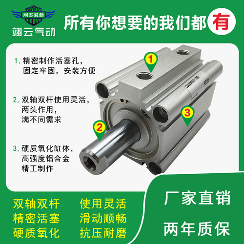 适配SMC型气缸CQ/CDQ2WB32-75DZ/80DZ/85DZ/90DZ/95DZ/100DZ/DMZ - 图1