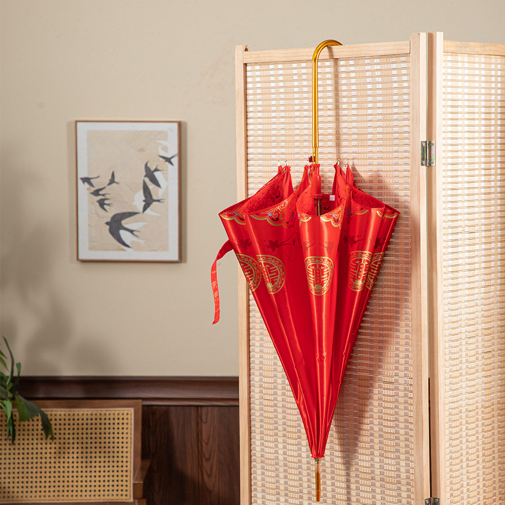 DUOBAO结婚雨伞新娘伞新中式风拍照大红色蕾丝伞一对高级接亲婚伞,淘宝优惠券,粉丝福利购,淘宝优惠卷