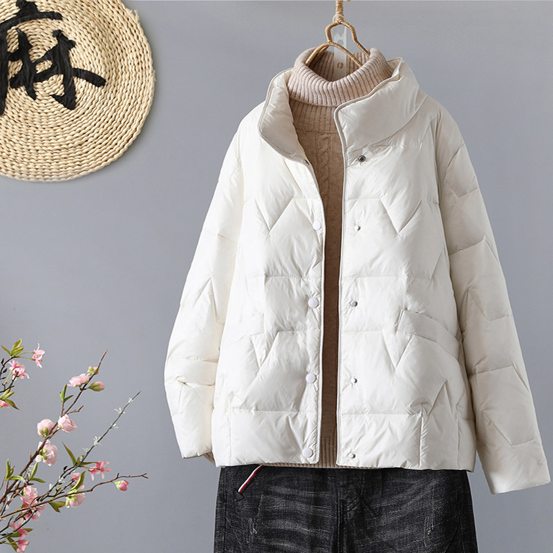 2023年文艺范冬季女士棉衣宽松短款轻薄时尚保暖棉服外套立领棉袄,淘宝优惠券,粉丝福利购,淘宝优惠卷