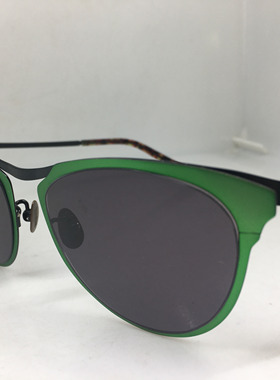 BAEM 绿色黑色猫眼合金框架眼镜女太阳眼镜墨镜超轻