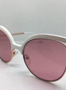 金色白色合金猫眼性感太阳镜女墨镜
