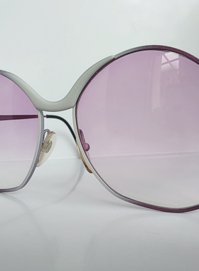 七八十年代LUNA大框铝材质太阳镜墨镜意大利紫色白色拼接