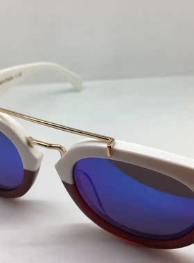 E8321S EJE Optico Sistema手工板材白色红色拼接复古太阳镜墨镜