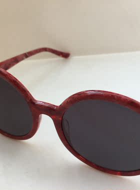 STILO红色板材大框圆形太阳镜墨镜