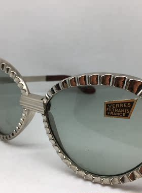 Vintage Jackio 中古60年代末银色塑钢太阳镜墨镜玻璃镜片法国